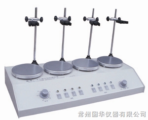 常州國華多頭磁力攪拌器HJ-4A 數顯控溫 4頭